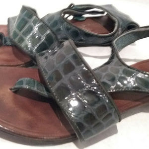 Reserved Green Sandals Dance Shoes Leather Soles